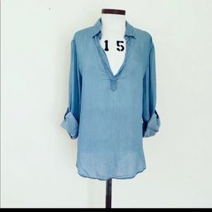 Lou & Grey Chambray Tunic EUC  Medium